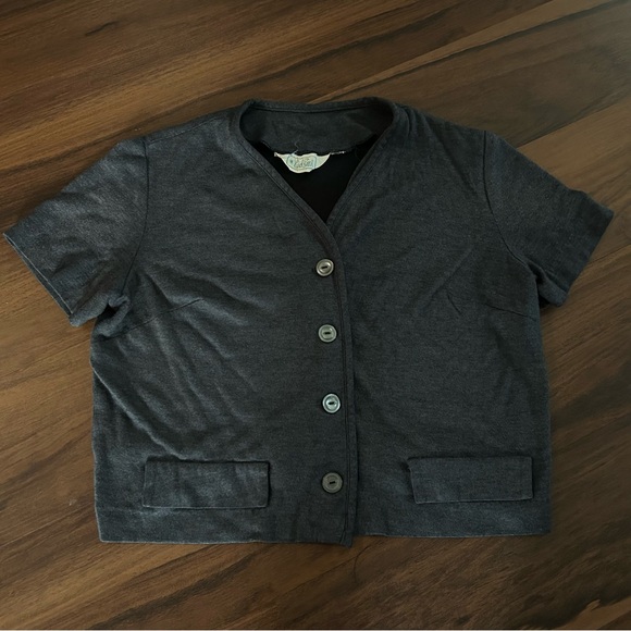 Vintage 40s - 50s Women’s Carol Brent Cardigan/skirt Set Charcoal Grey 11-12 - Picture 2 of 10